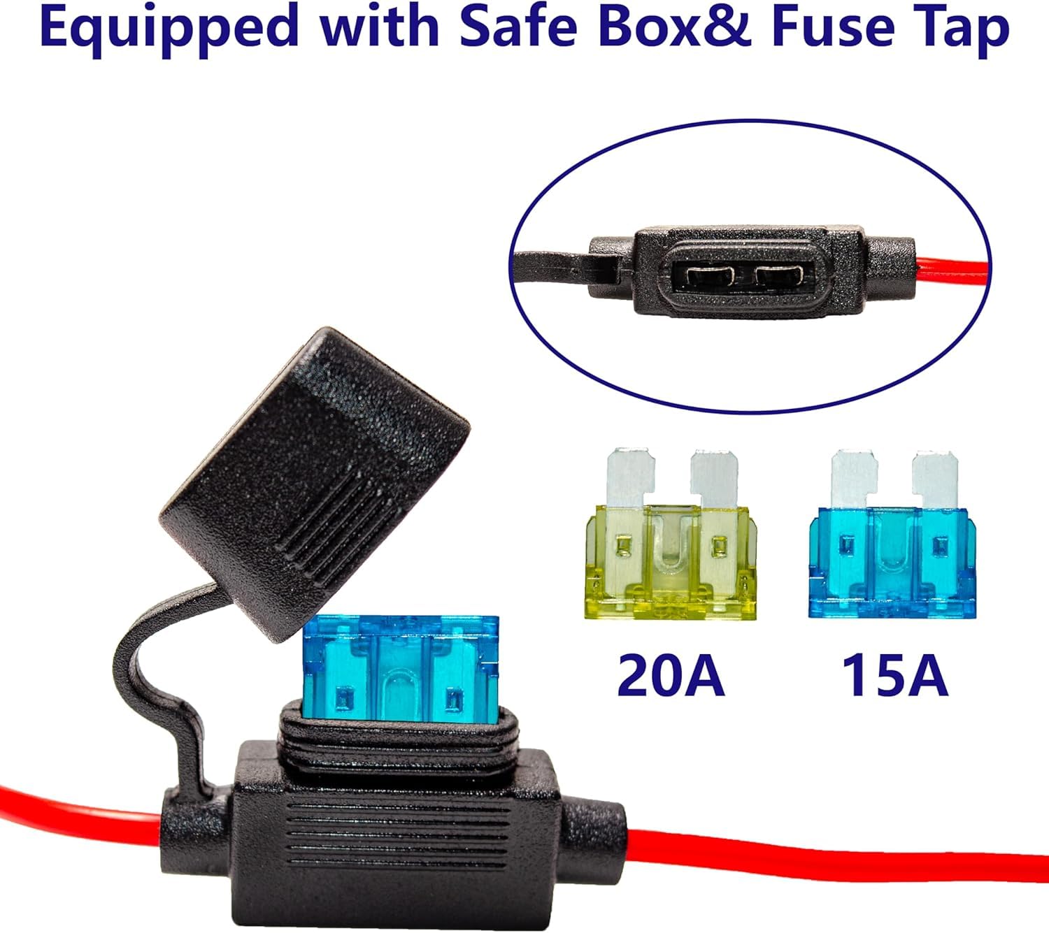 BFXM cable connected to an RV battery demonstrating extended reach convenience