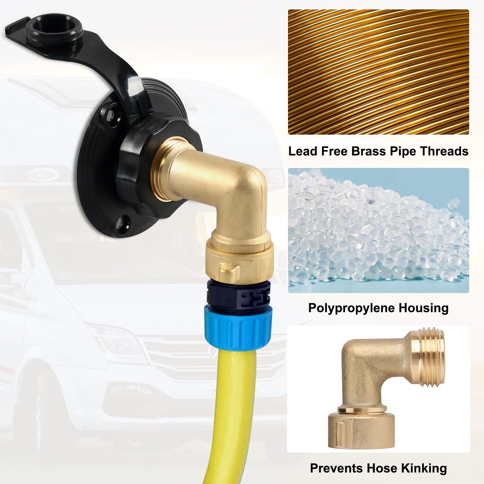 BFXM close-up of lead-free brass threads for corrosion resistance