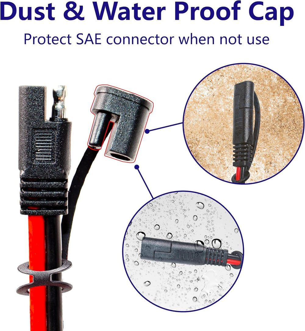 BFXM waterproof dust cap over SAE connector protecting contacts from moisture