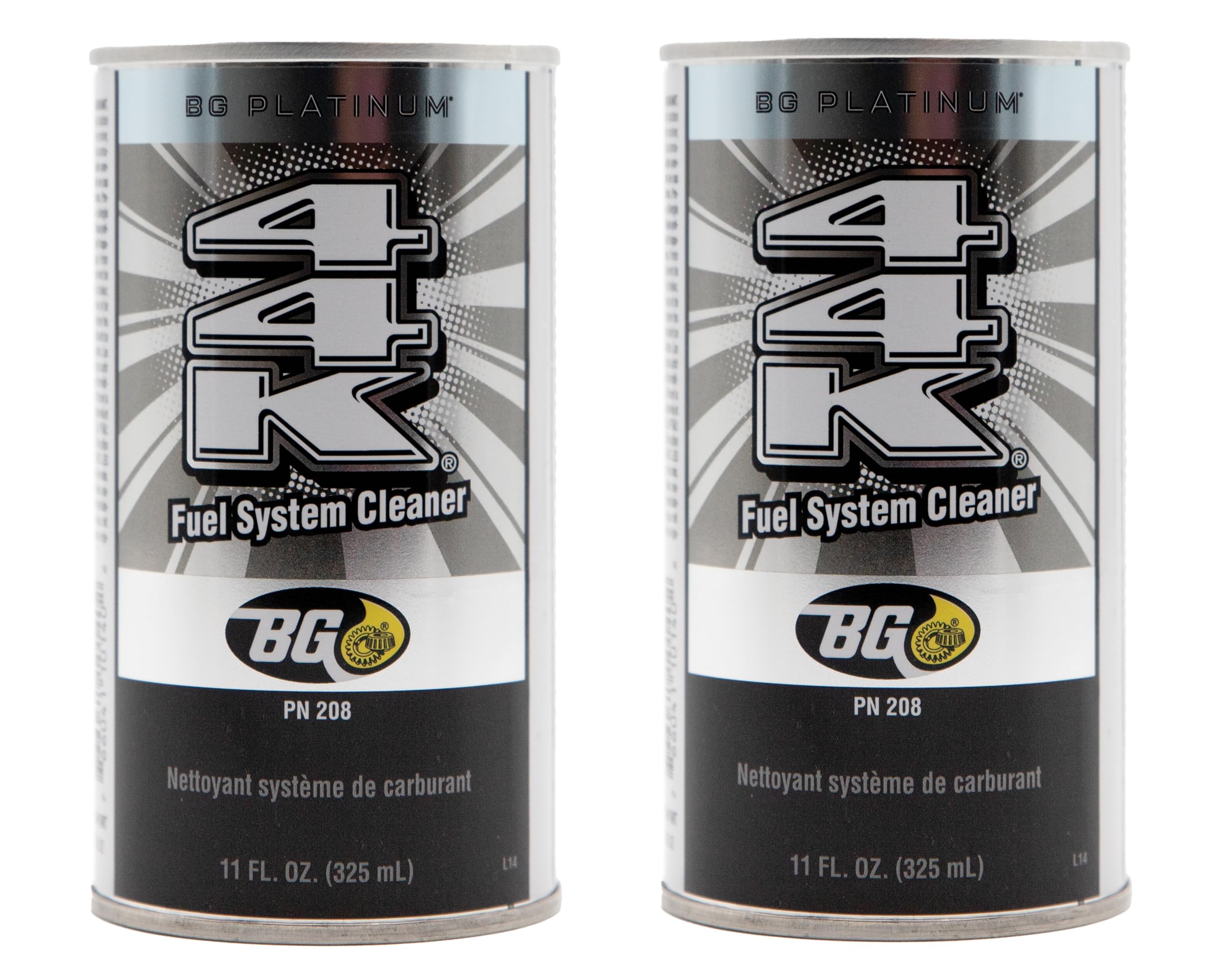 BG 44K Platinum front view showing label and benefits for cleaner fuel systems