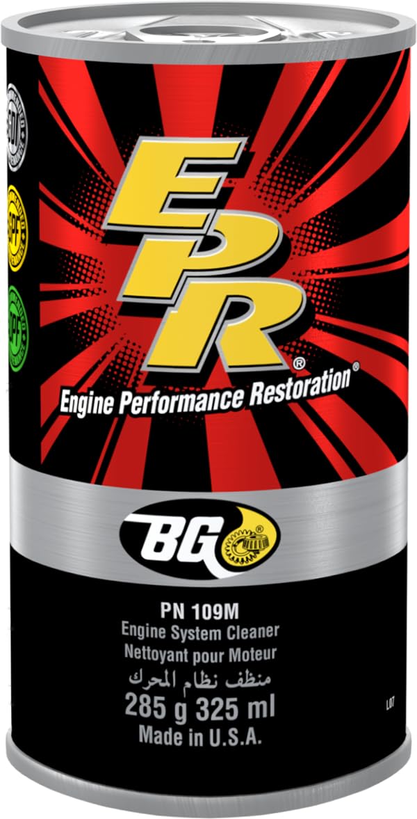 BG brand front can showing BG109 BG EPR label and restoration benefit