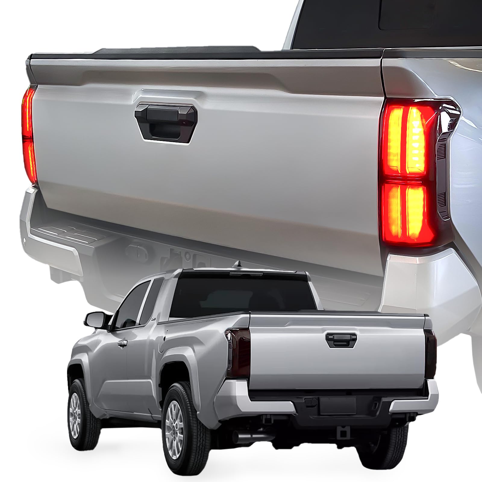 bgucar front view of taillight cover showing sleek smoked style and protective finish