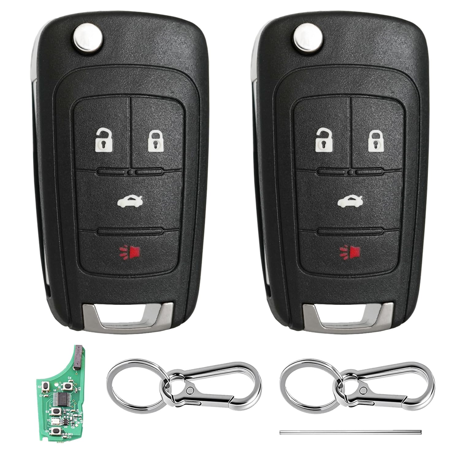 BHUMKEY front view flip key fob showing buttons and benefit quick access