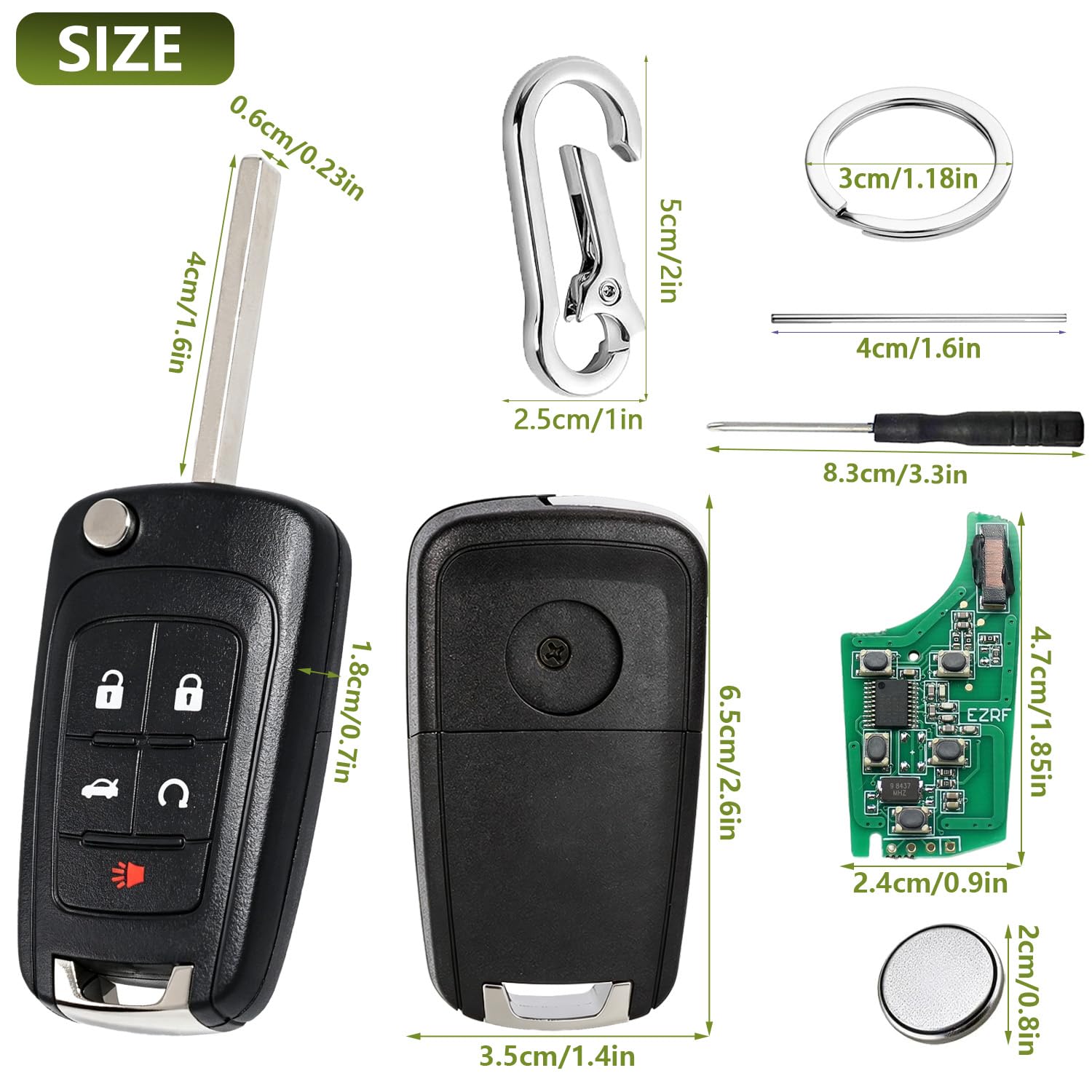 BHUMKEY included metal keychain and remove-pin tool showing easy assembly