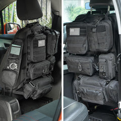 BIAOXMAW front view of organizer showing pockets and molle straps for quick access