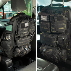 BIAOXMAW front view of seat back organizer showing modular storage and quick access benefit