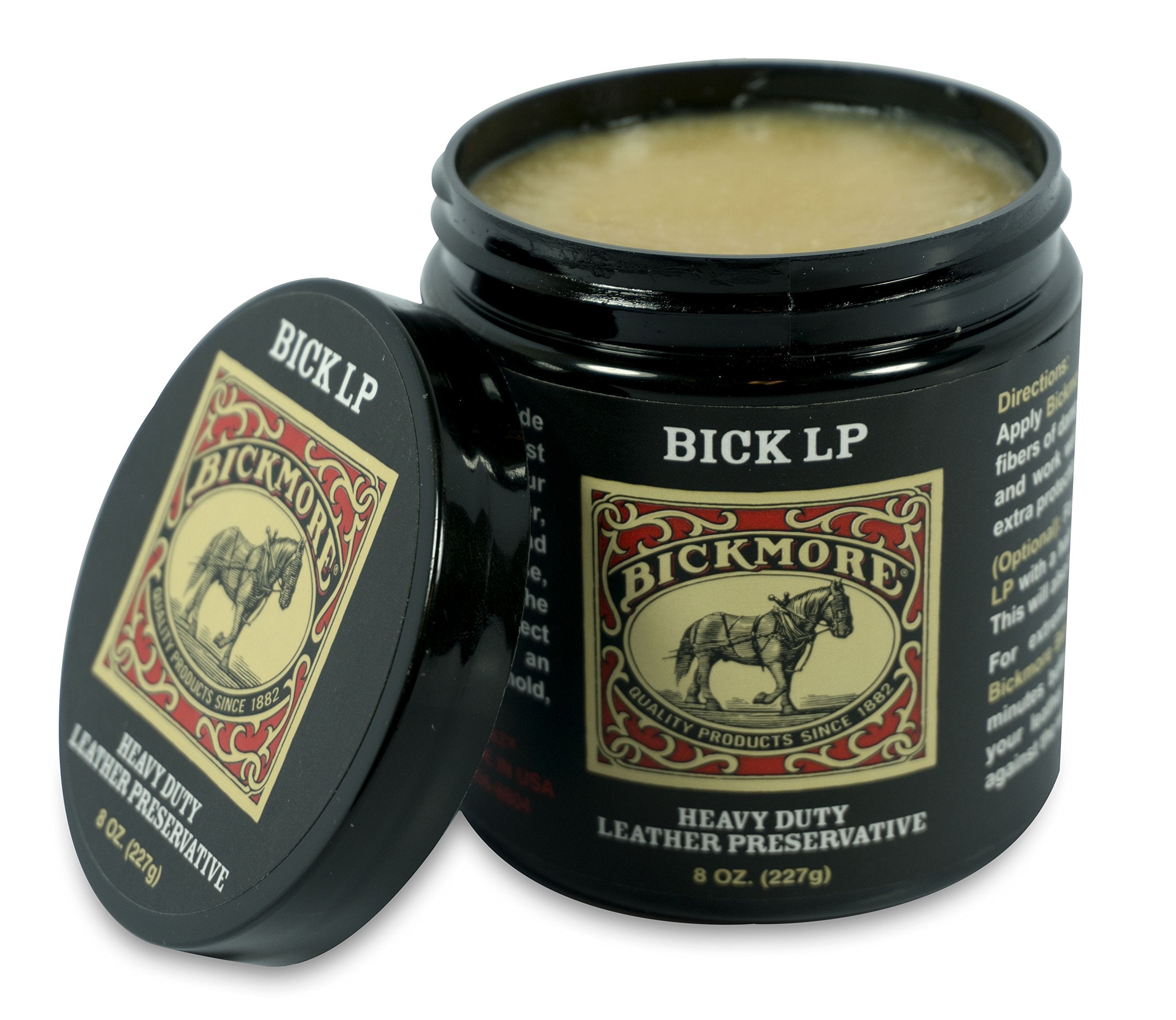 Bickmore Bick LP being applied to leather grain showing smooth absorption benefit
