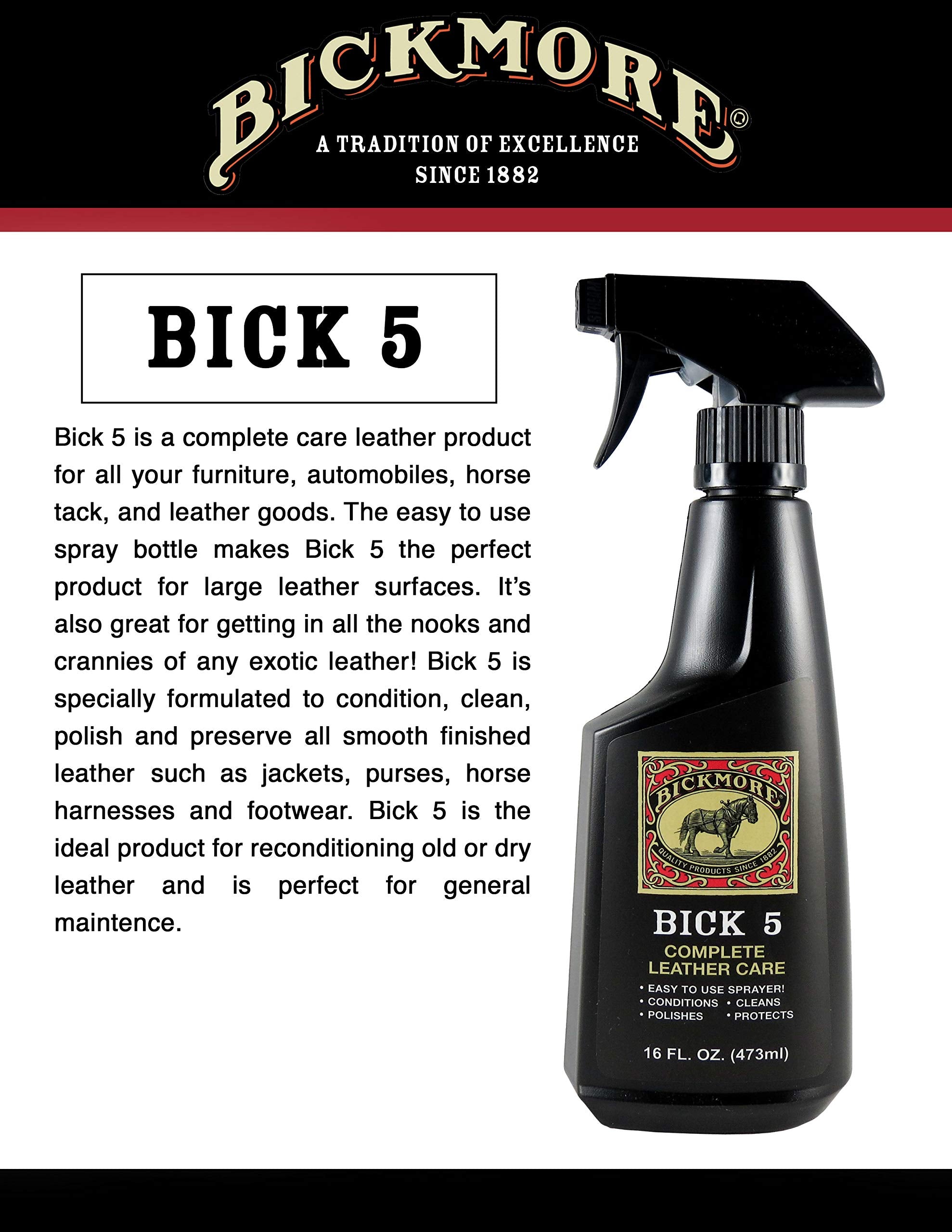 Close-up of conditioned leather texture after Bickmore Bick 5 showing restored suppleness and appearance benefit