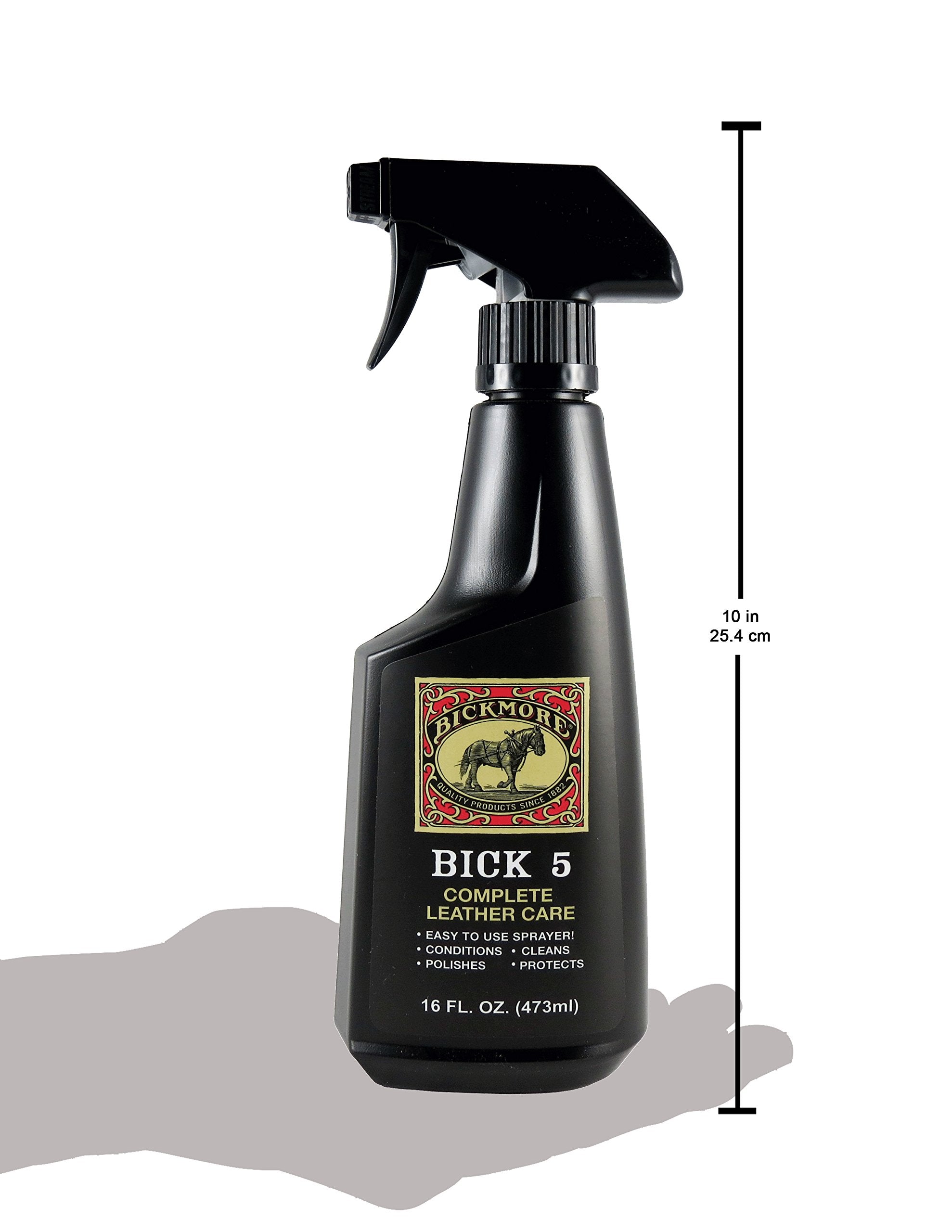 Bickmore Bick 5 being sprayed onto leather demonstrating easy application and even coverage benefit