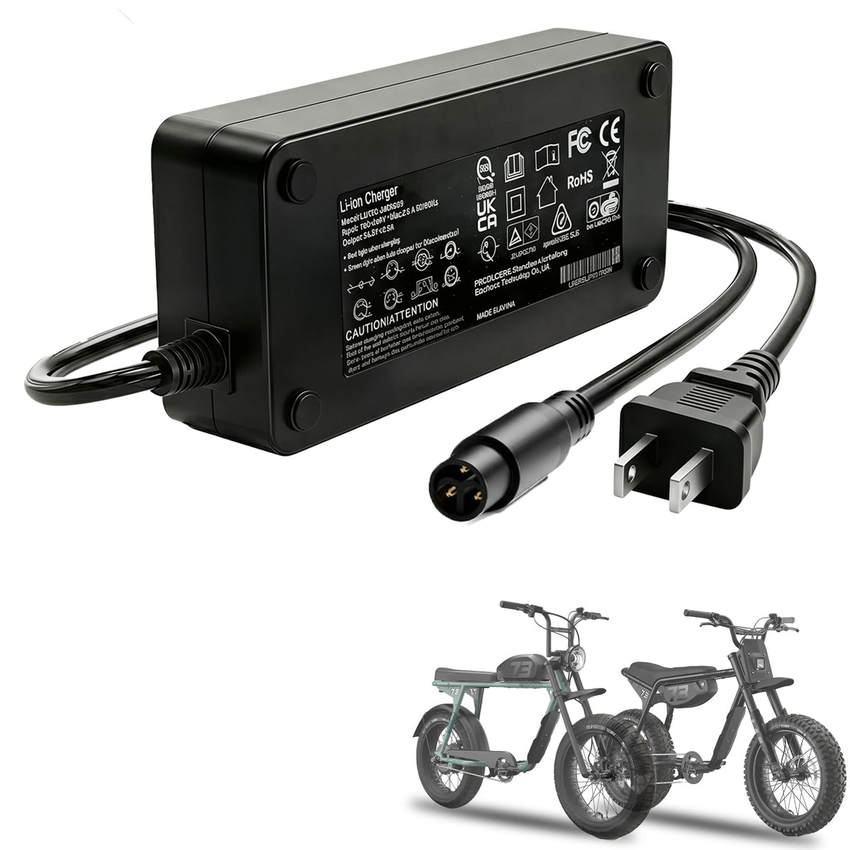 BICMDO front view of compact charger showing form and ports for convenient storage