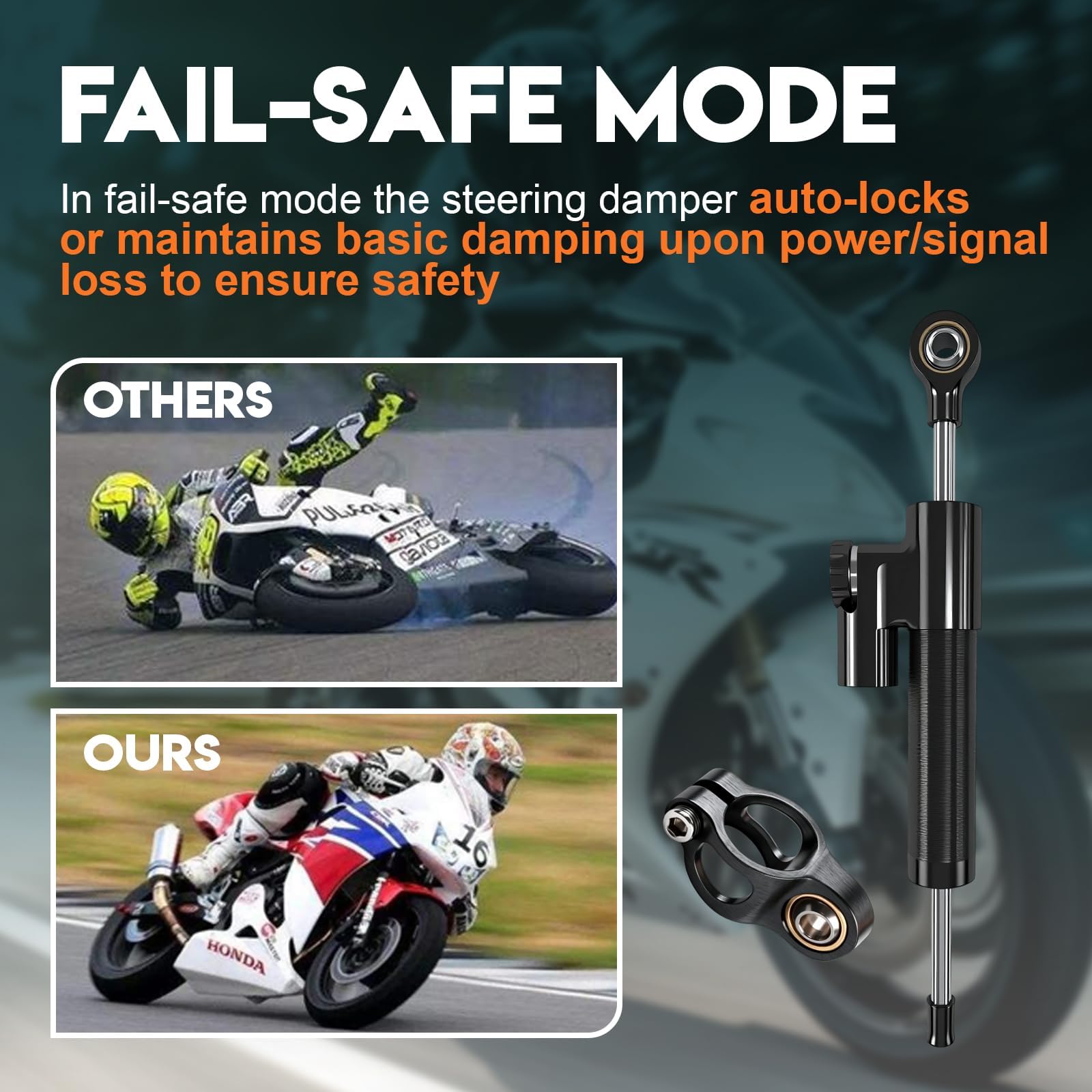 BICMDO steering damper in use on highway improving rider confidence