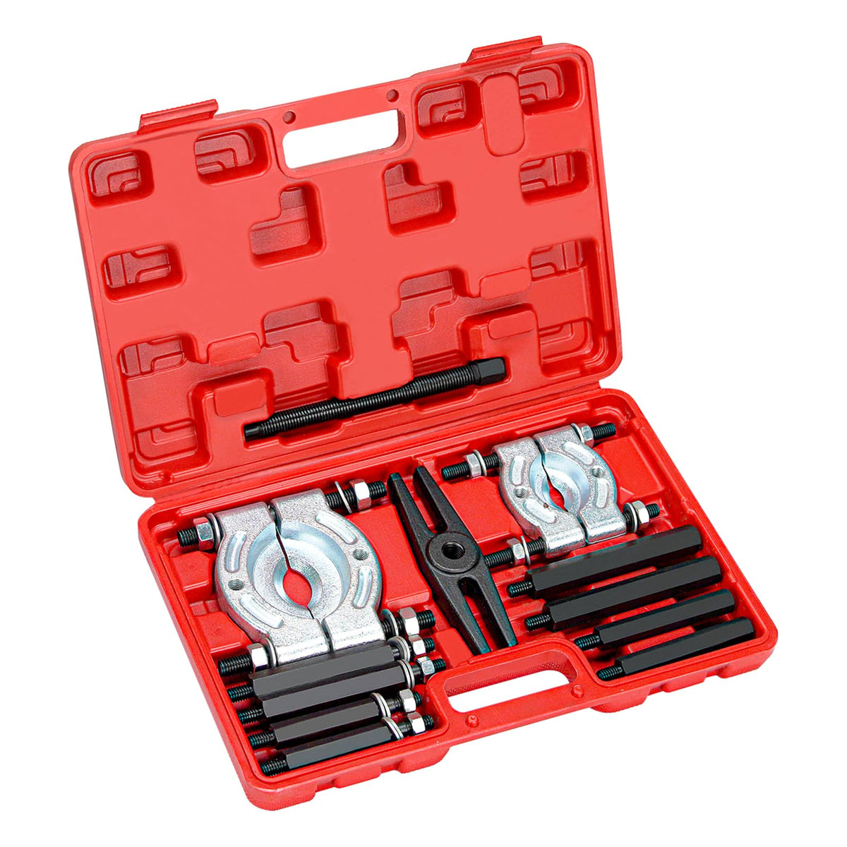 Bicos front-packed case showing organized 12-piece set for quick access and transport