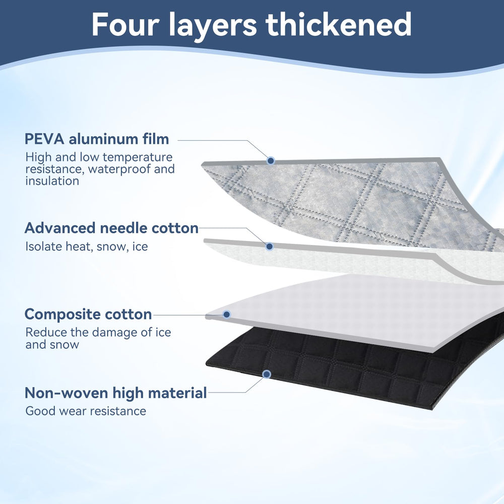 Big Hippo reflective PEVA surface silver finish reduces cabin heat and UV exposure