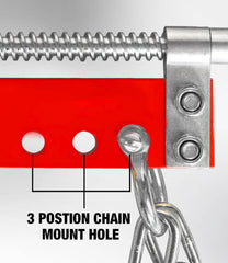 Big RED detailed shot of crank handle and threaded shaft for precise tilt control