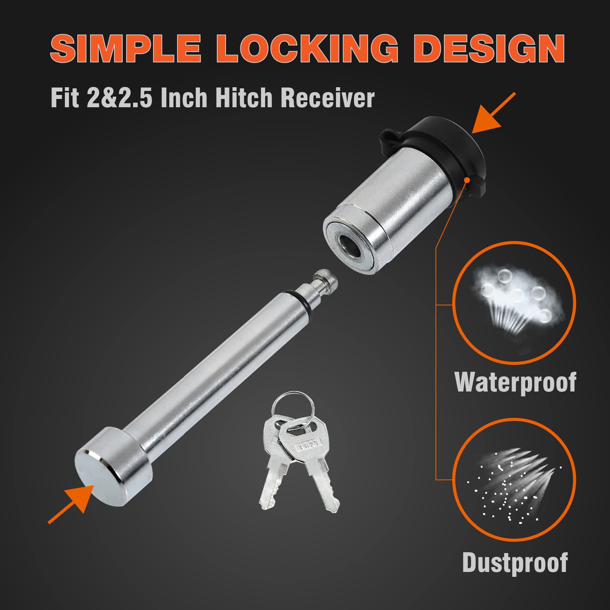 Big RED key next to rotating locking head showing easy operation benefit