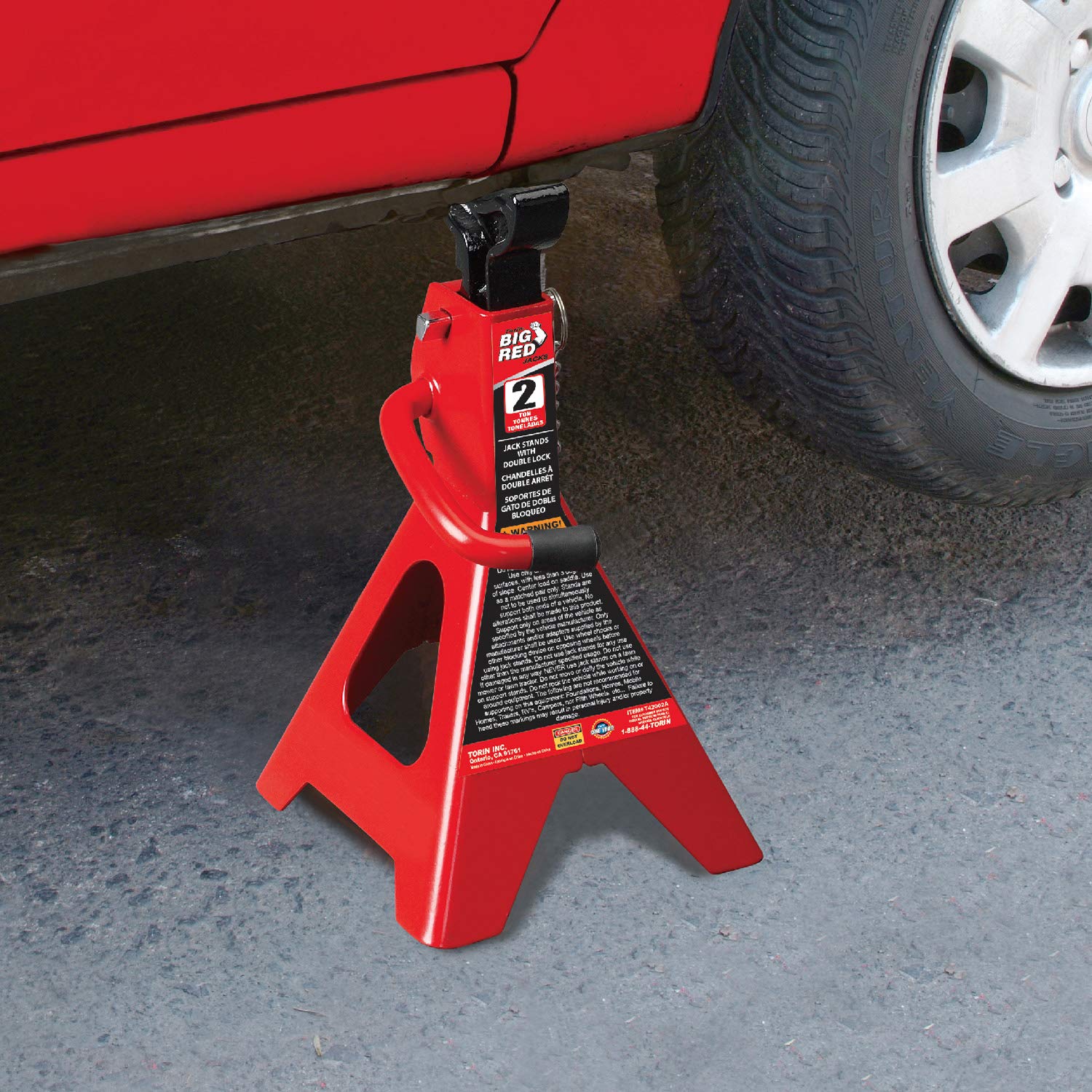 BIG RED side profile with car showing correct placement and safety benefit