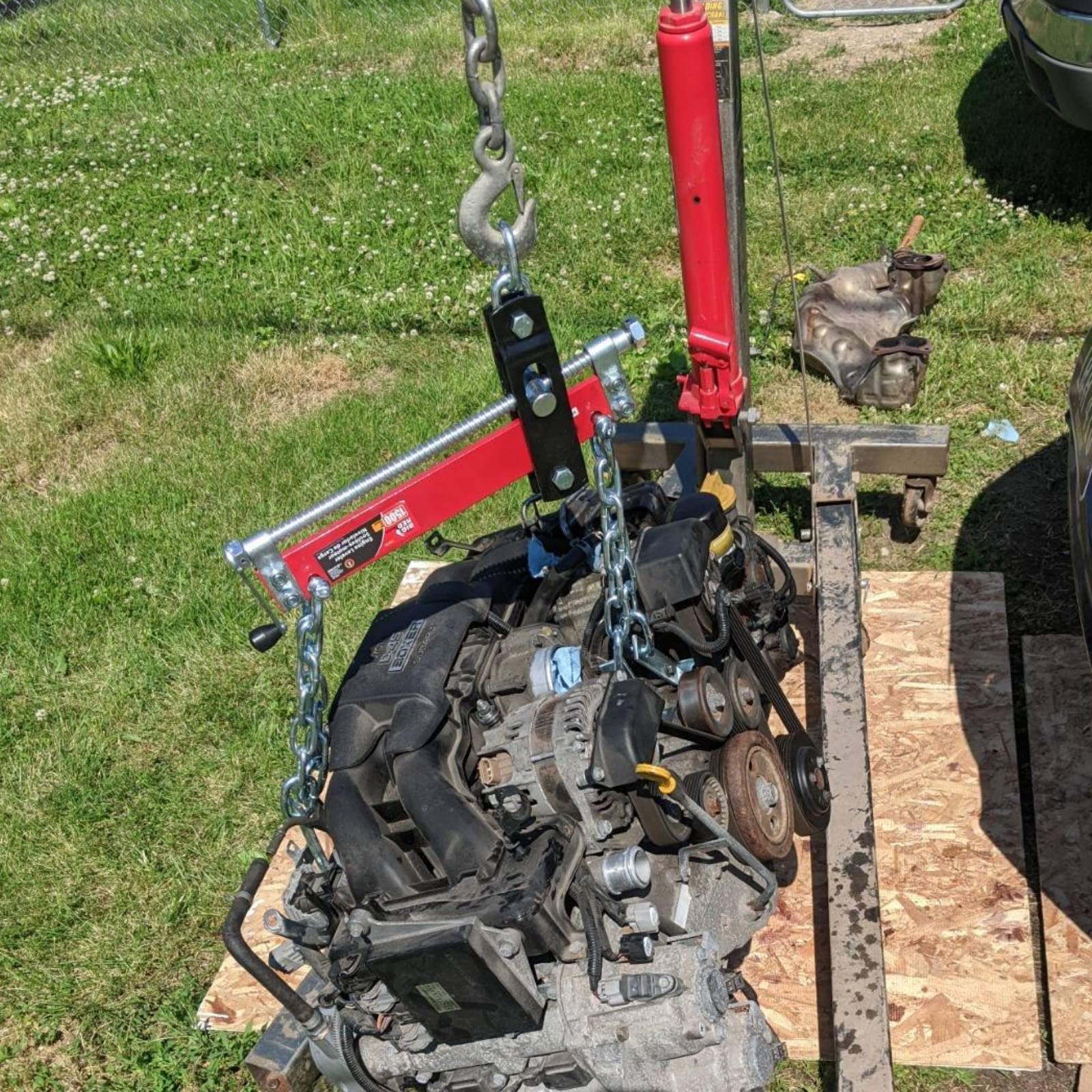 Big RED label and weld closeup highlighting rugged steel durability