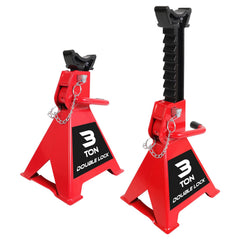 BIG RED front view of 3 ton jack stand showing sturdy construction and stability