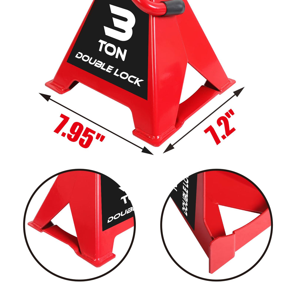 BIG RED wide pyramid foot base view providing improved stability and balance
