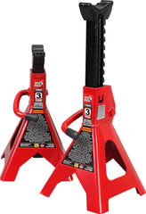 BIG RED front view of jack stand showing compact stable profile and portability