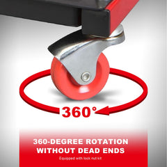 BIG RED swivel casters view enabling smooth mobility on shop floors