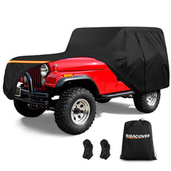 BIGACOVER front view fitted on Jeep CJ5 showing full-coverage protection