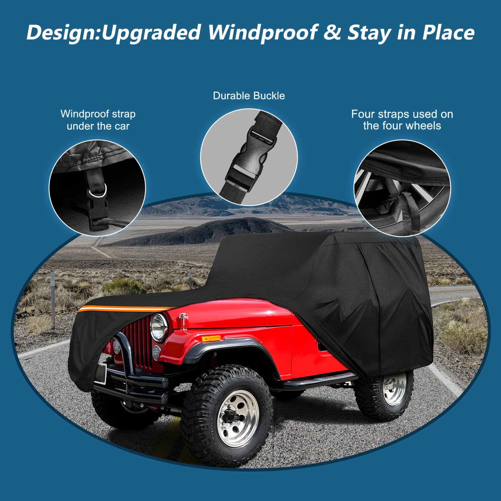 BIGACOVER mirror pocket protecting CJ5 mirror and preventing scratches