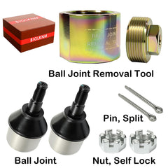 BIGLKNM ball joint close-up showing grease boot and durable finish benefit