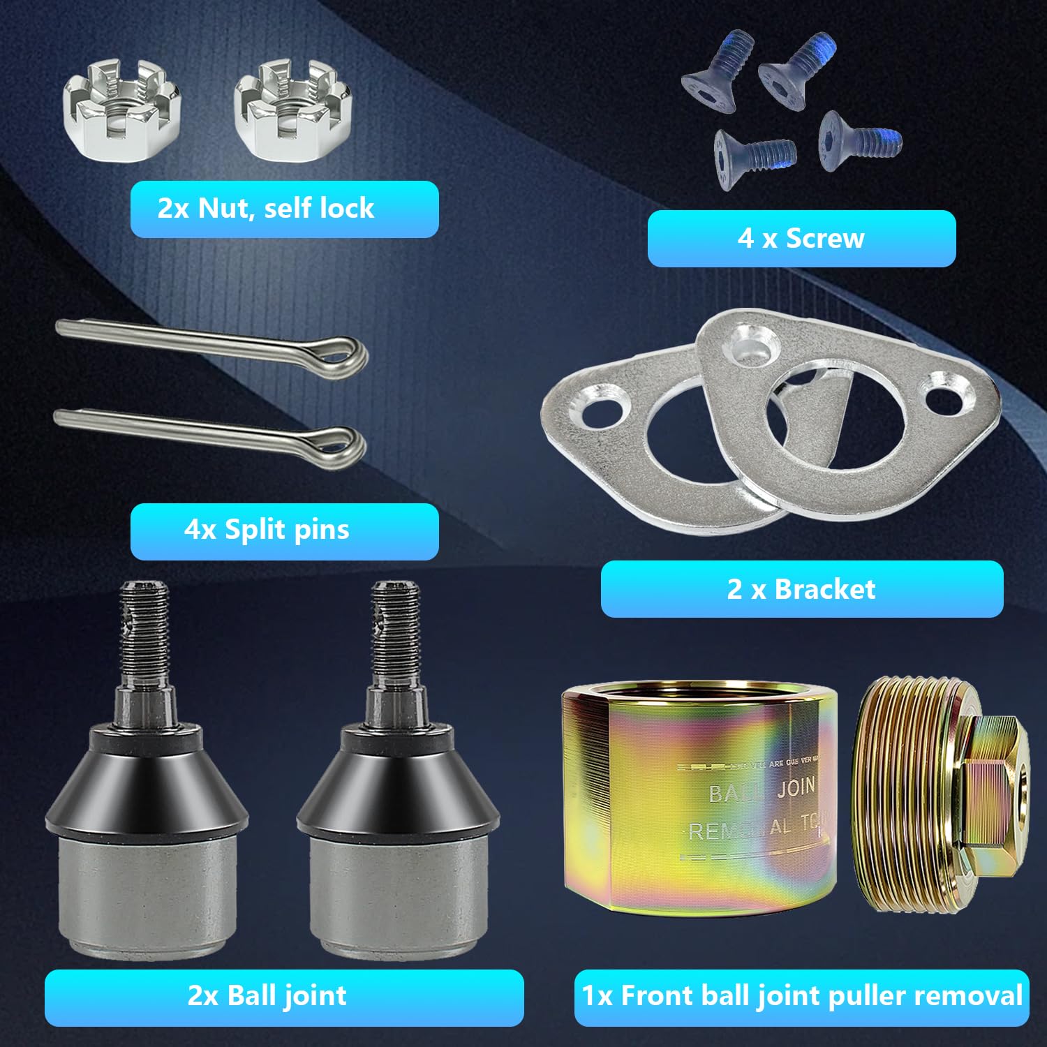 BIGLKNM kit components laid out for quick parts identification and efficient setup
