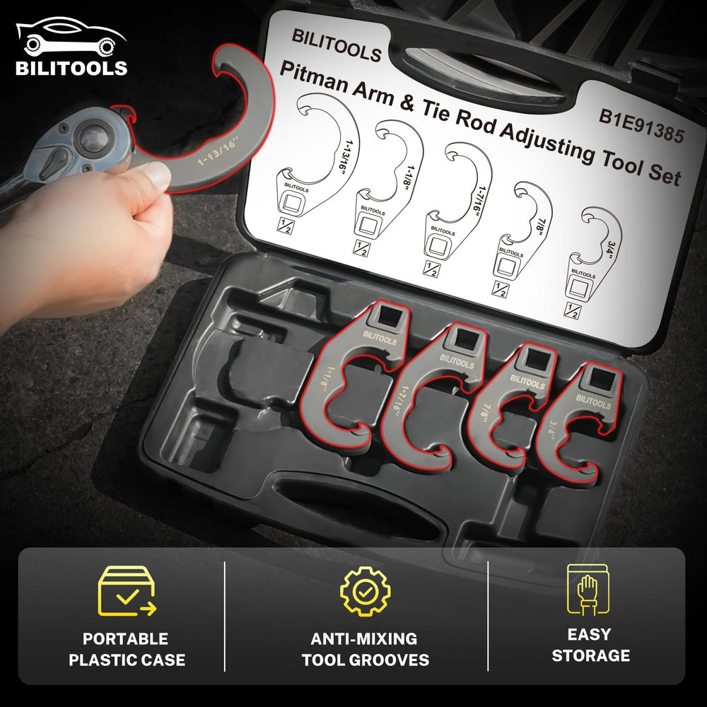 BILITOOLS 1/2" drive connection showing ratchet attachment for added torque and leverage
