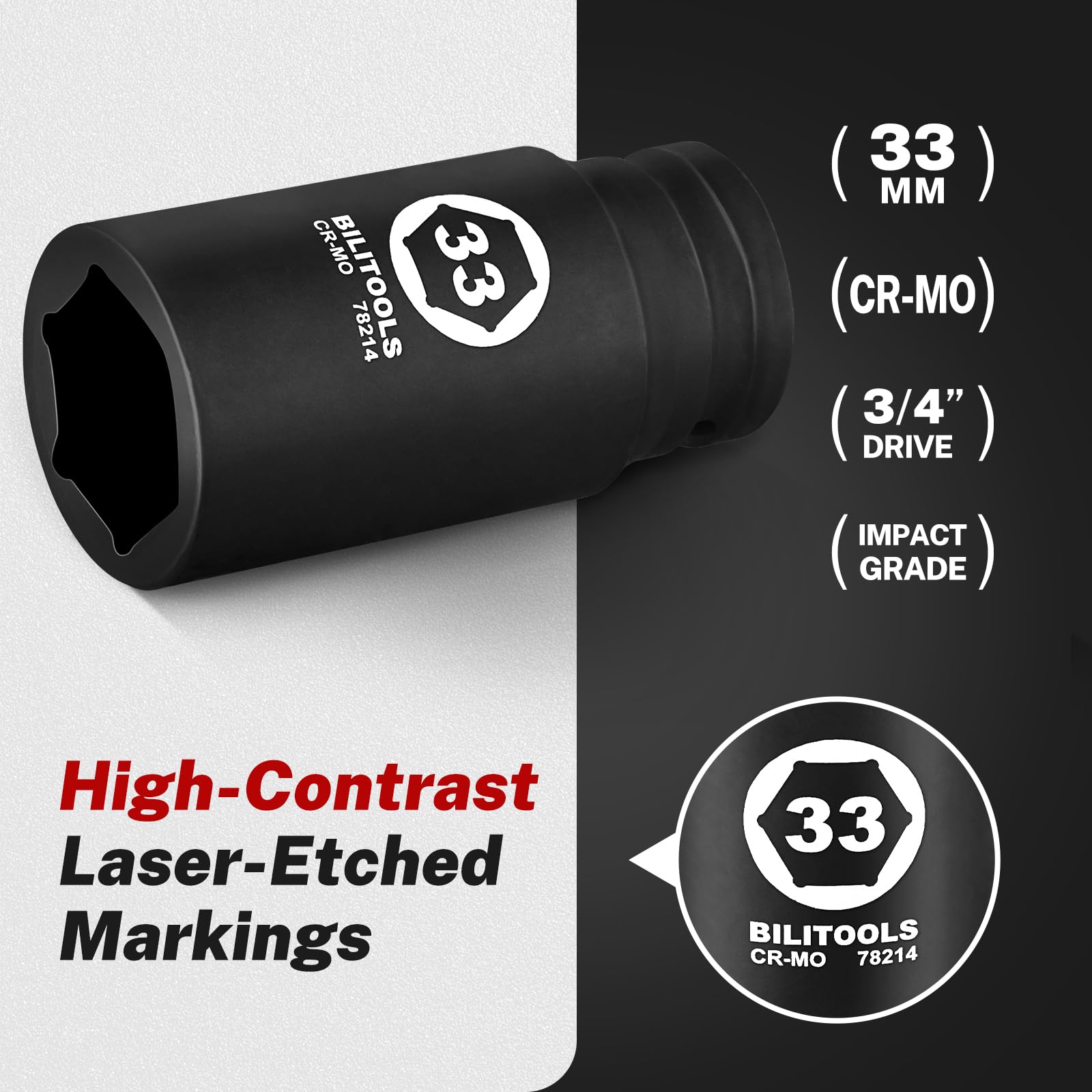 BILITOOLS 6-point hex face close-up reducing fastener rounding risk