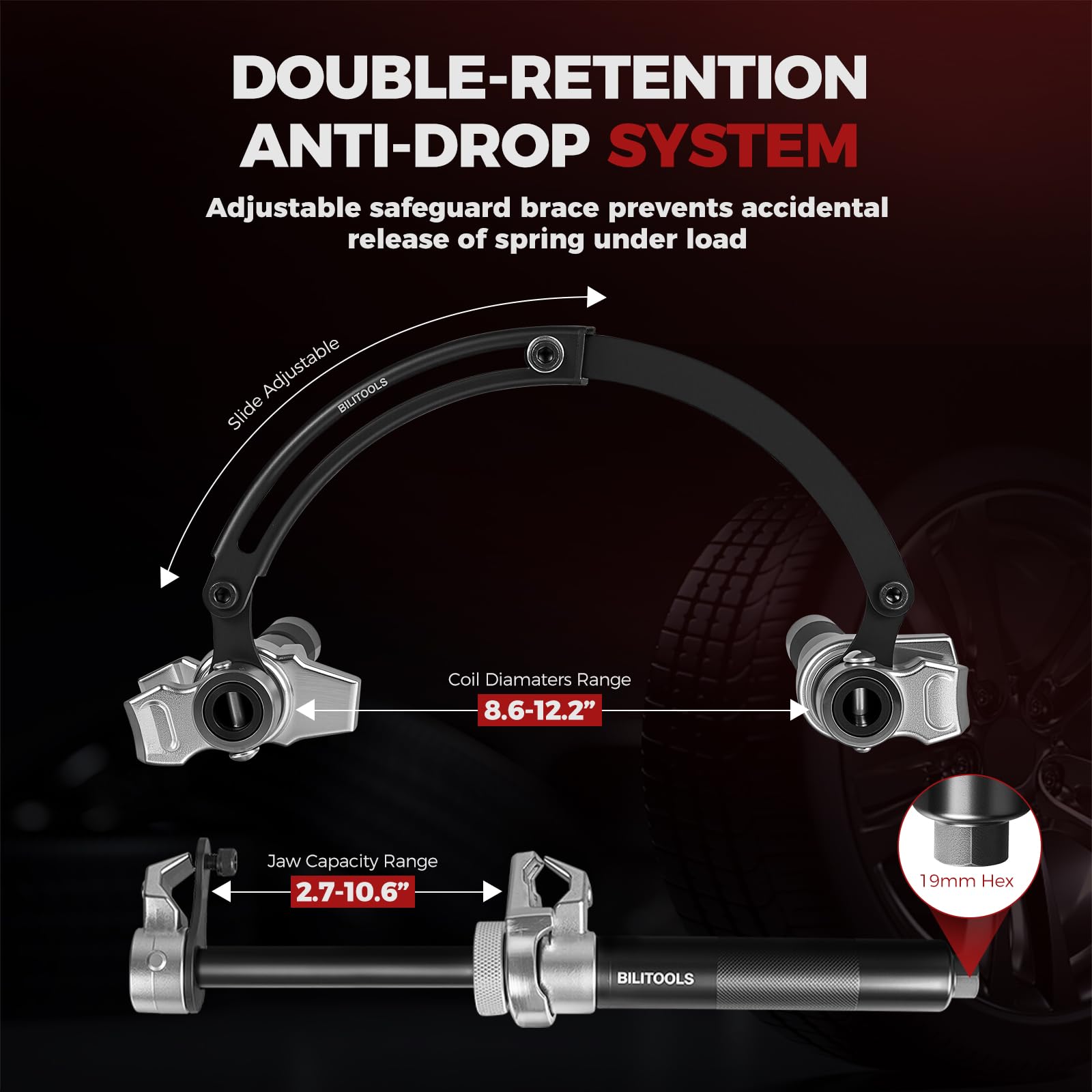 BILITOOLS adjustable holder detail showing alignment feature for even compression