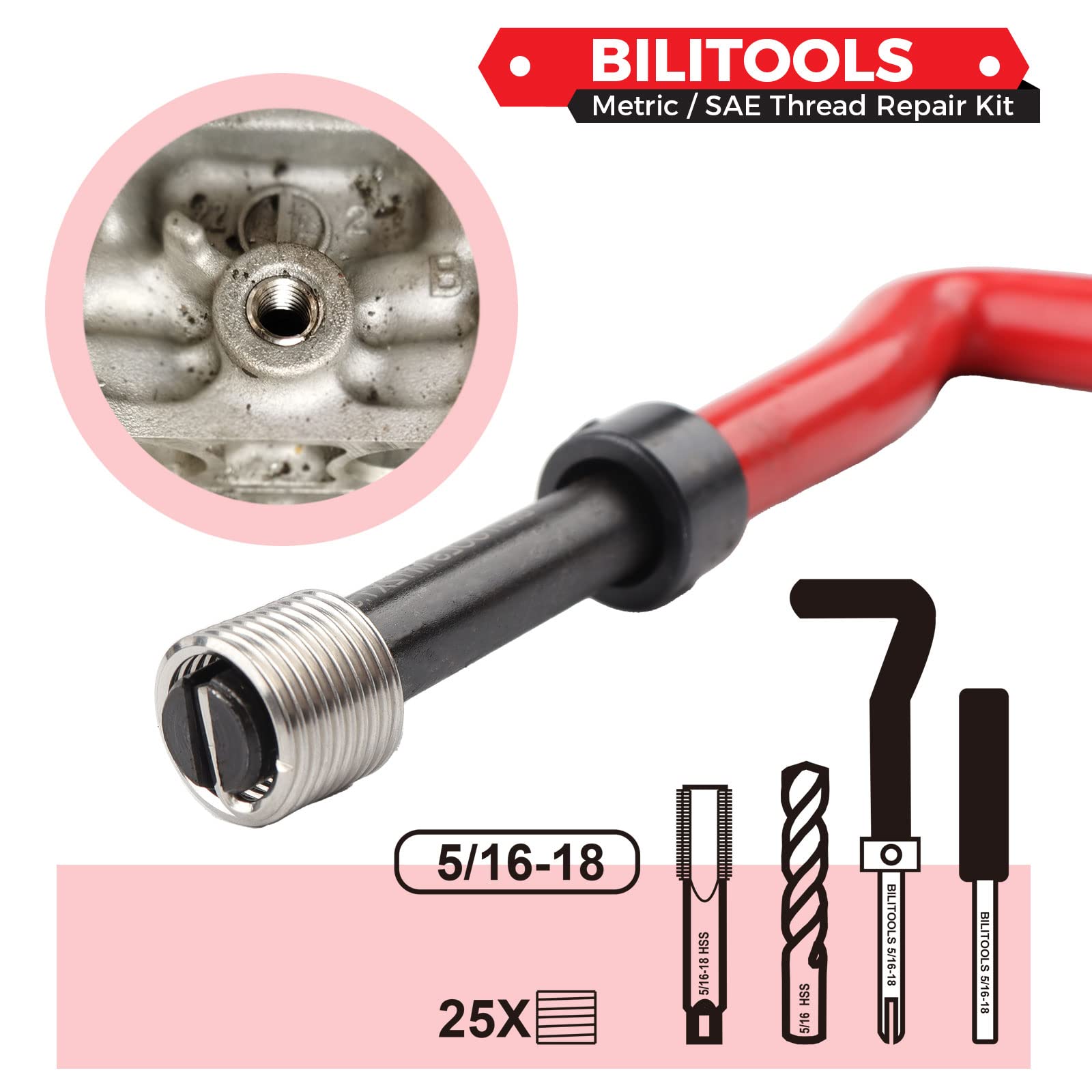 BILITOOLS HSS drill and tap detail demonstrating precise cutting edges