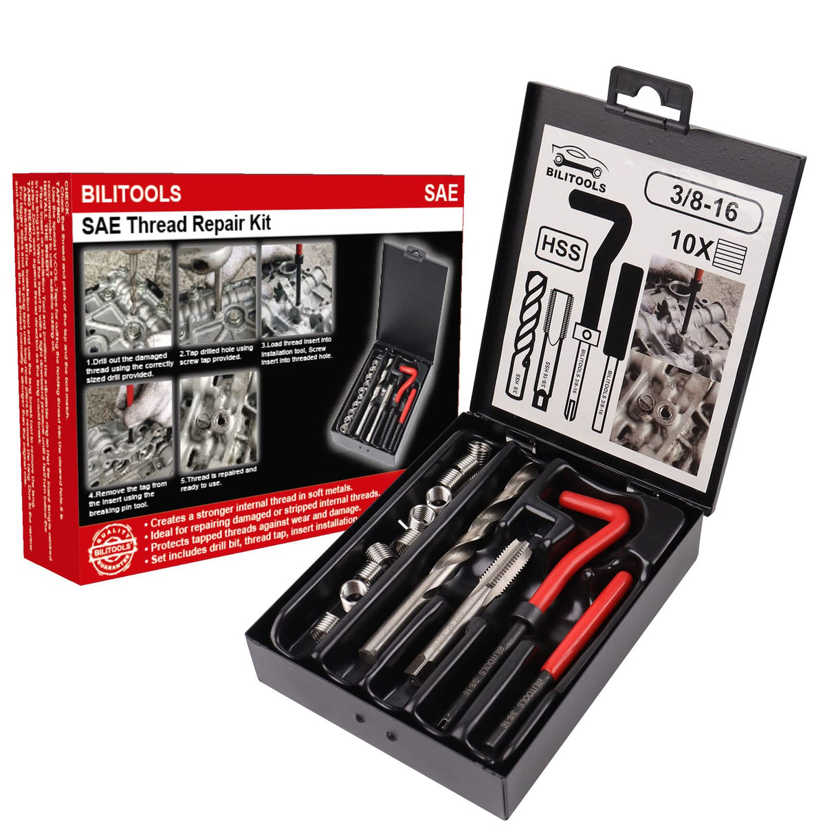 BILITOOLS iron case closed showing portability and organized storage benefit