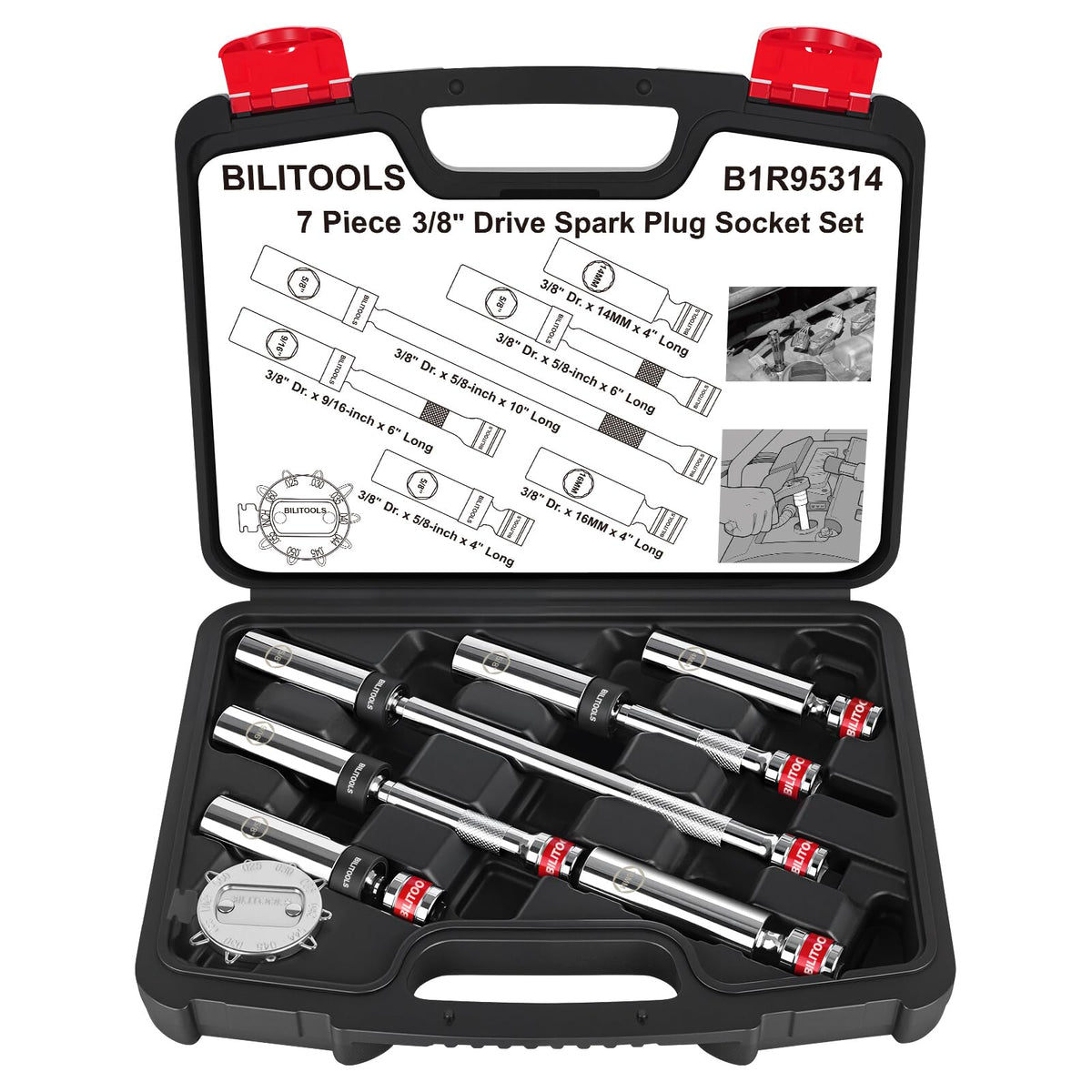 BILITOOLS front packaging view showing the full 7pc kit and case benefit