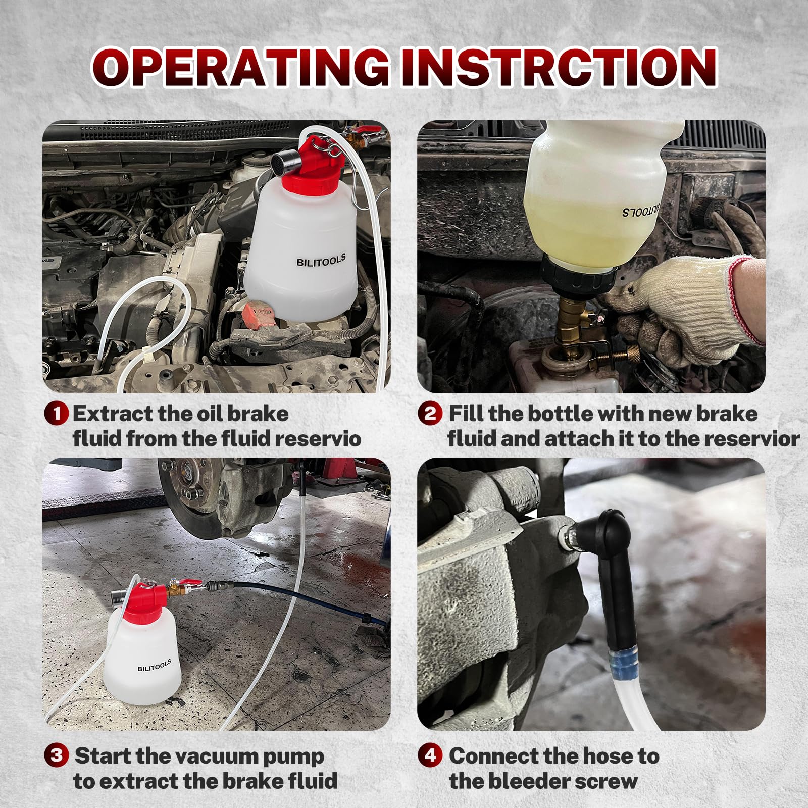 BILITOOLS in use on a car bleeder screw showing one-person operation efficiency