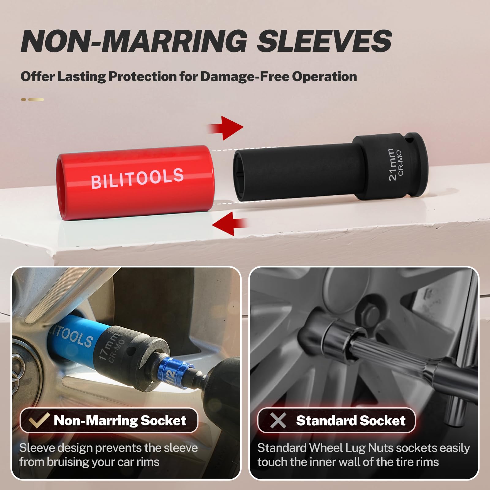 BILITOOLS socket in use with 1/2" impact wrench speeding tire changes