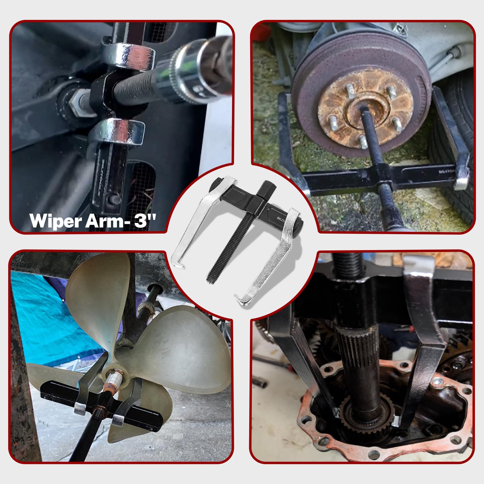 BILITOOLS setup performing internal pull on a bearing for safer, damage-free extraction