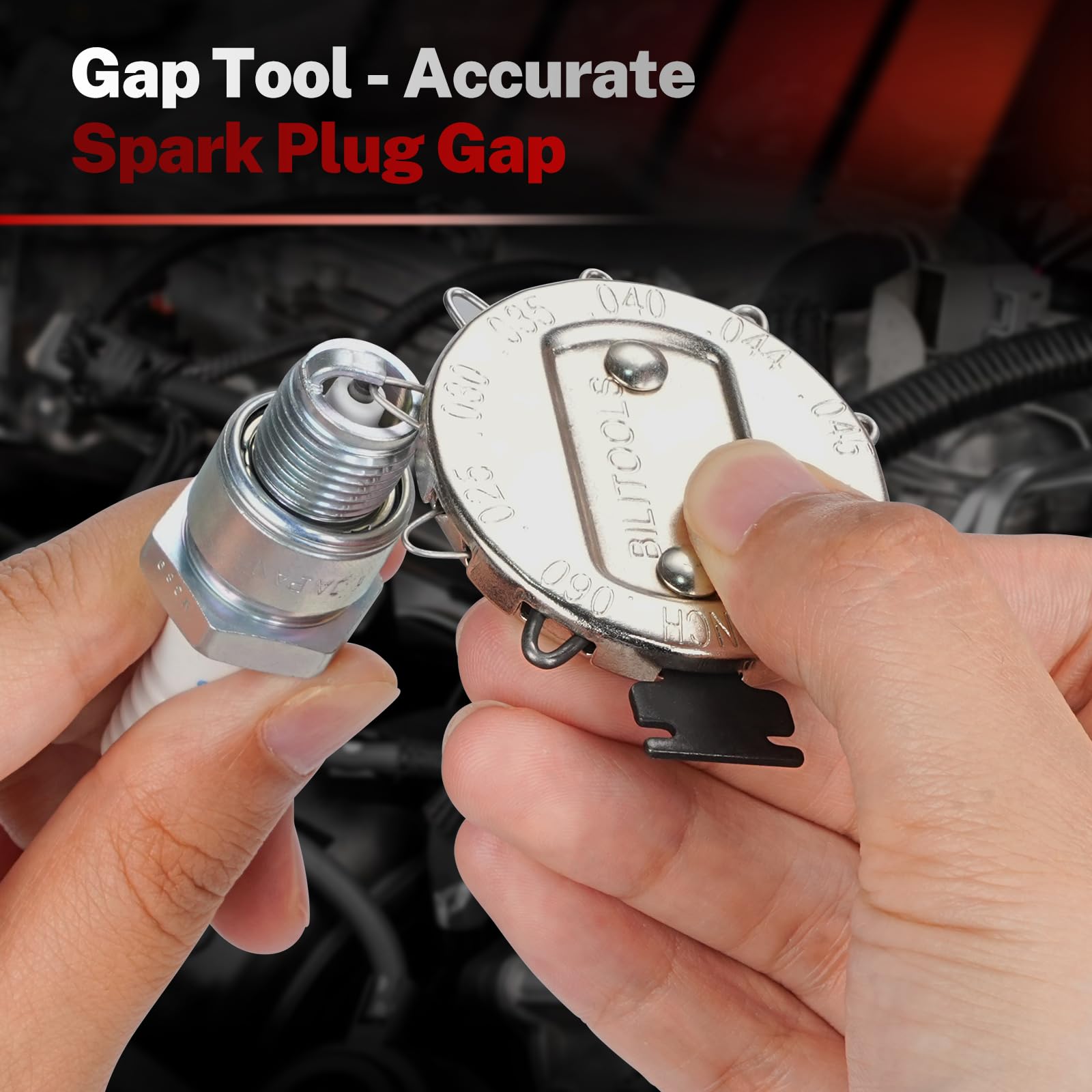 BILITOOLS lifestyle mechanic using kit in garage to speed up routine spark plug service