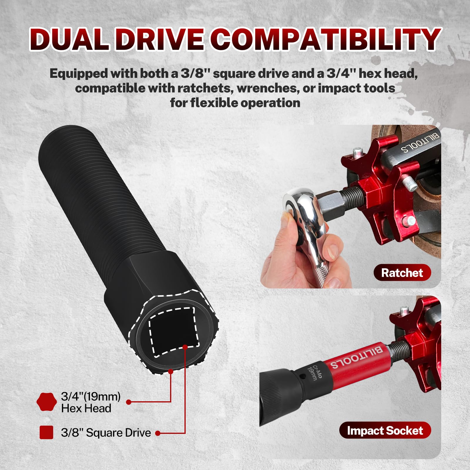 BILITOOLS heavy-duty 45# steel black oxide finish for strength