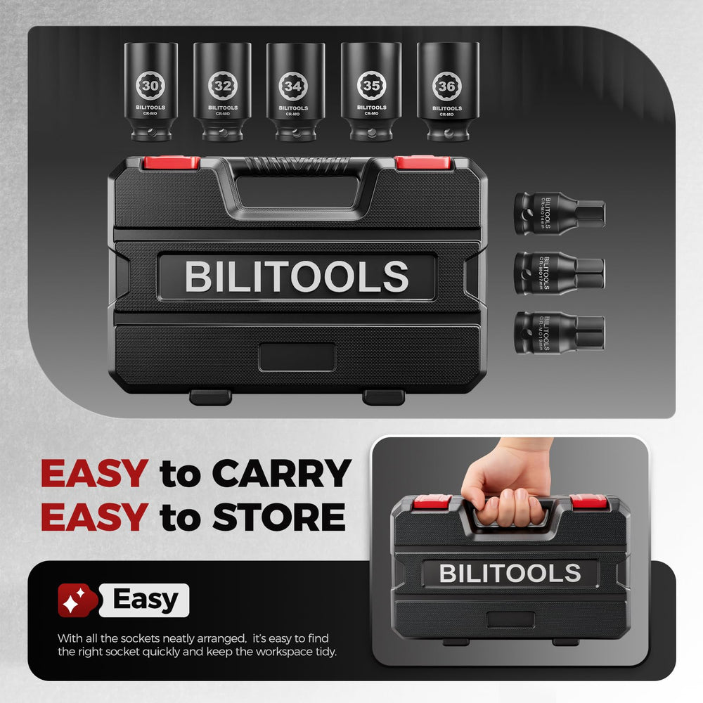 BILITOOLS open molded storage case with labeled positions, keeps tools organized and protected