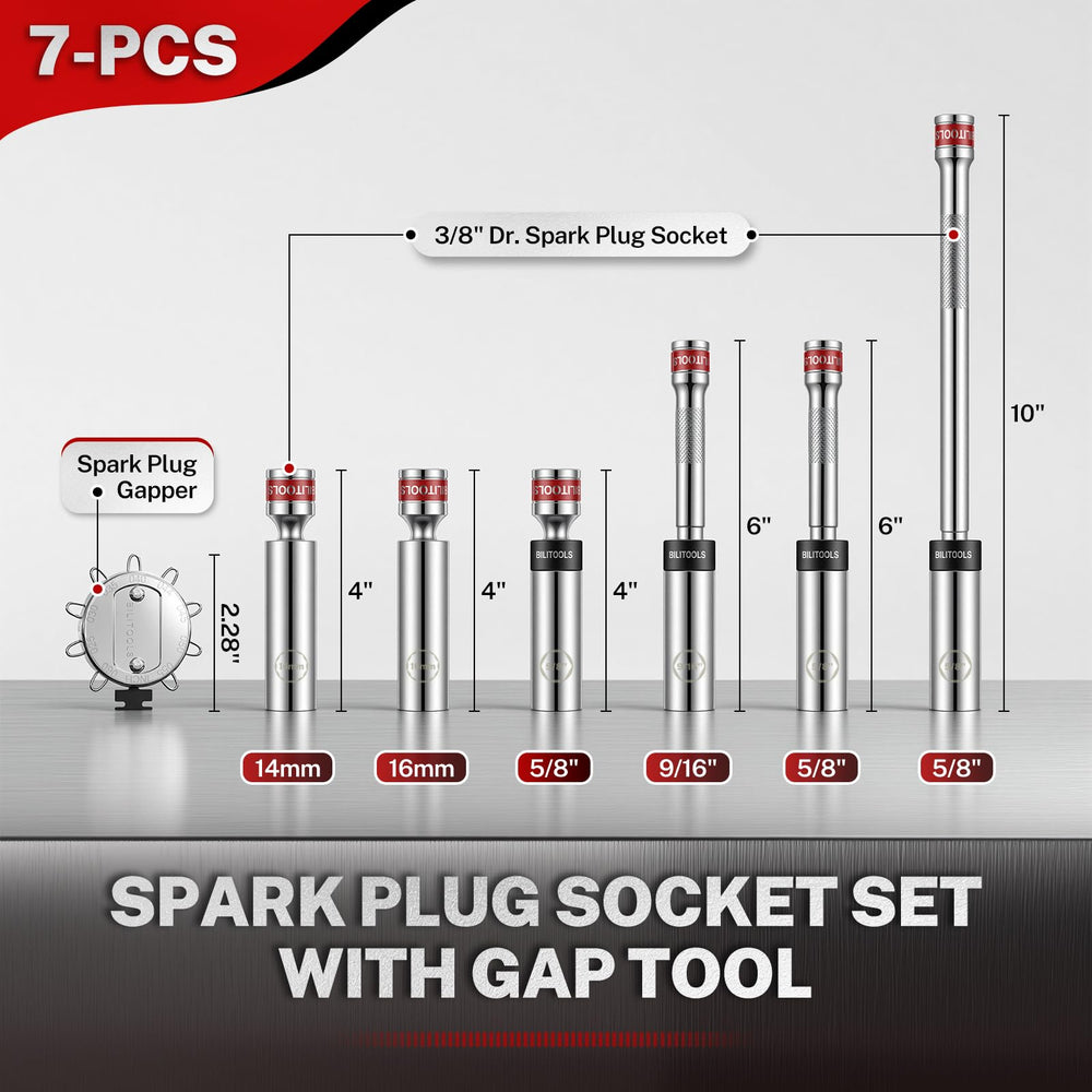 BILITOOLS overhead layout of sockets and gap tool for quick identification benefit