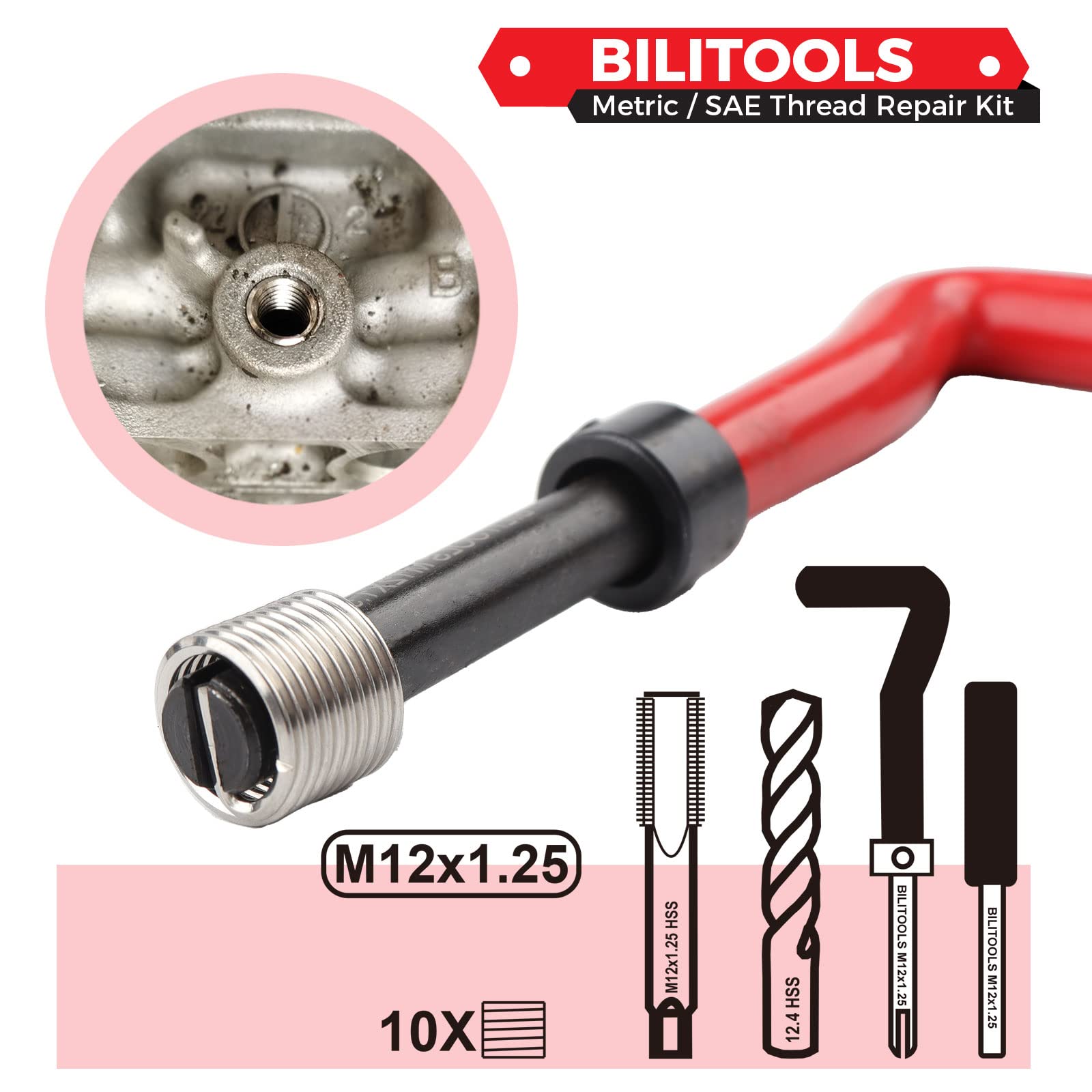 BILITOOLS 304 stainless helicoil inserts detailed for corrosion resistance