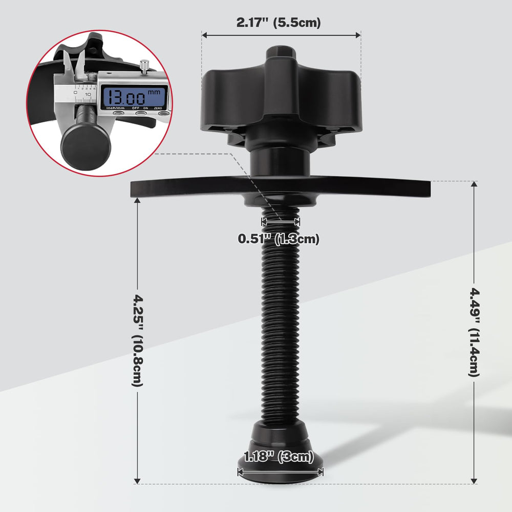 BILITOOLS screw threads and pentagonal knob detail for smooth, low‑effort compression