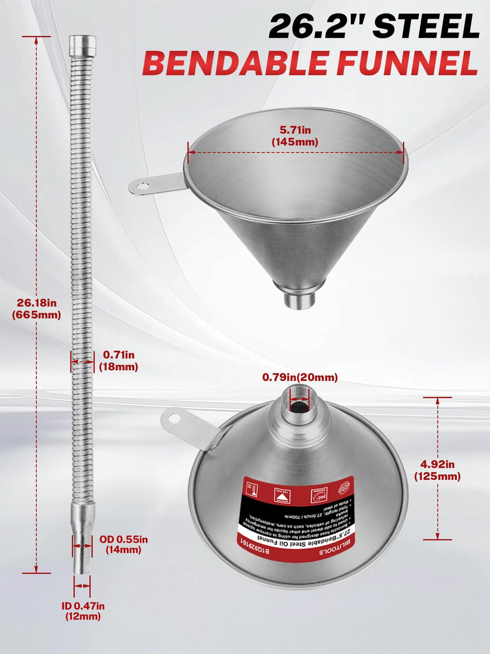 BILITOOLS threaded joint and stainless filter detail preventing debris and leaks