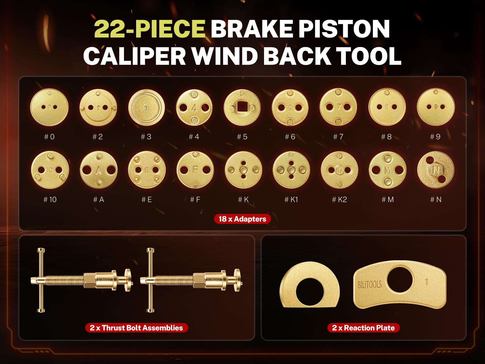 BILITOOLS thrust bolt detail showing hardened steel and precise threads