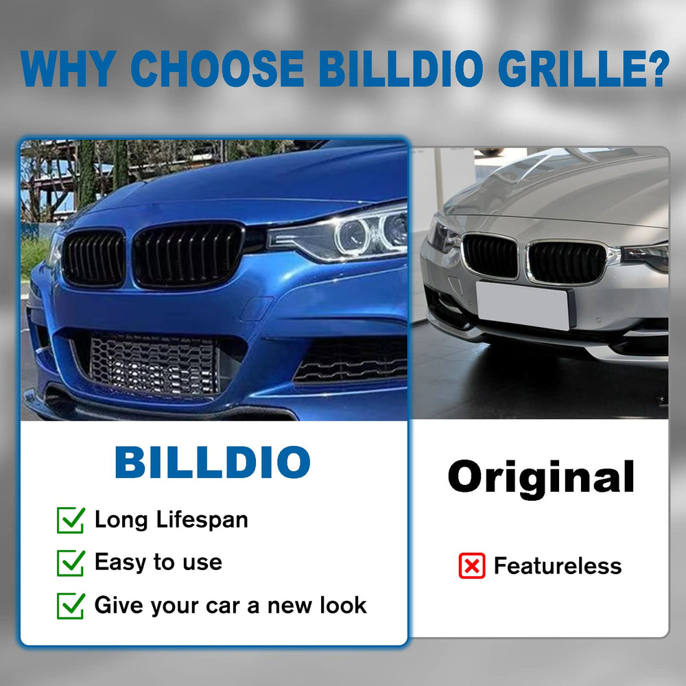 BILLDIO grille beside ruler showing dimensions for accurate fitment benefit
