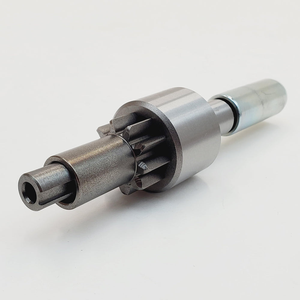 Billet Proof Designs output coupling with spring displayed to show secure starter coupling and smoother operation