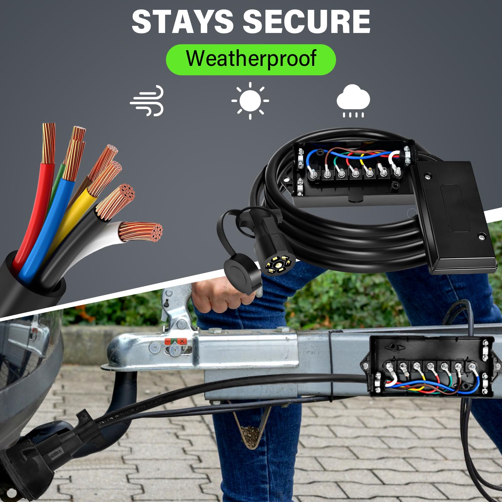Billion wealth installed on trailer tail lights, reliable lighting connection
