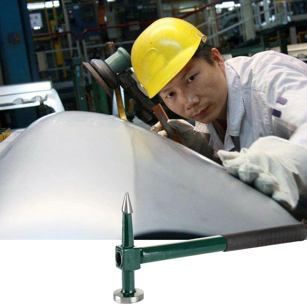 BinaryABC in use on car panel demonstrating controlled planishing benefit